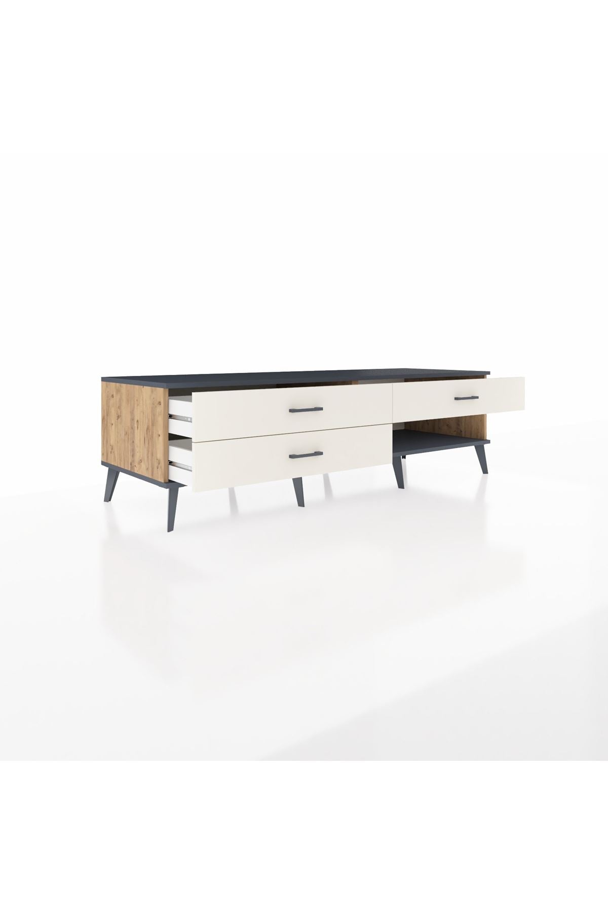 Kronos TV Ünitesi 3 Çekmeceli  176x59x51 Çam-Antrasit/Aytaşı