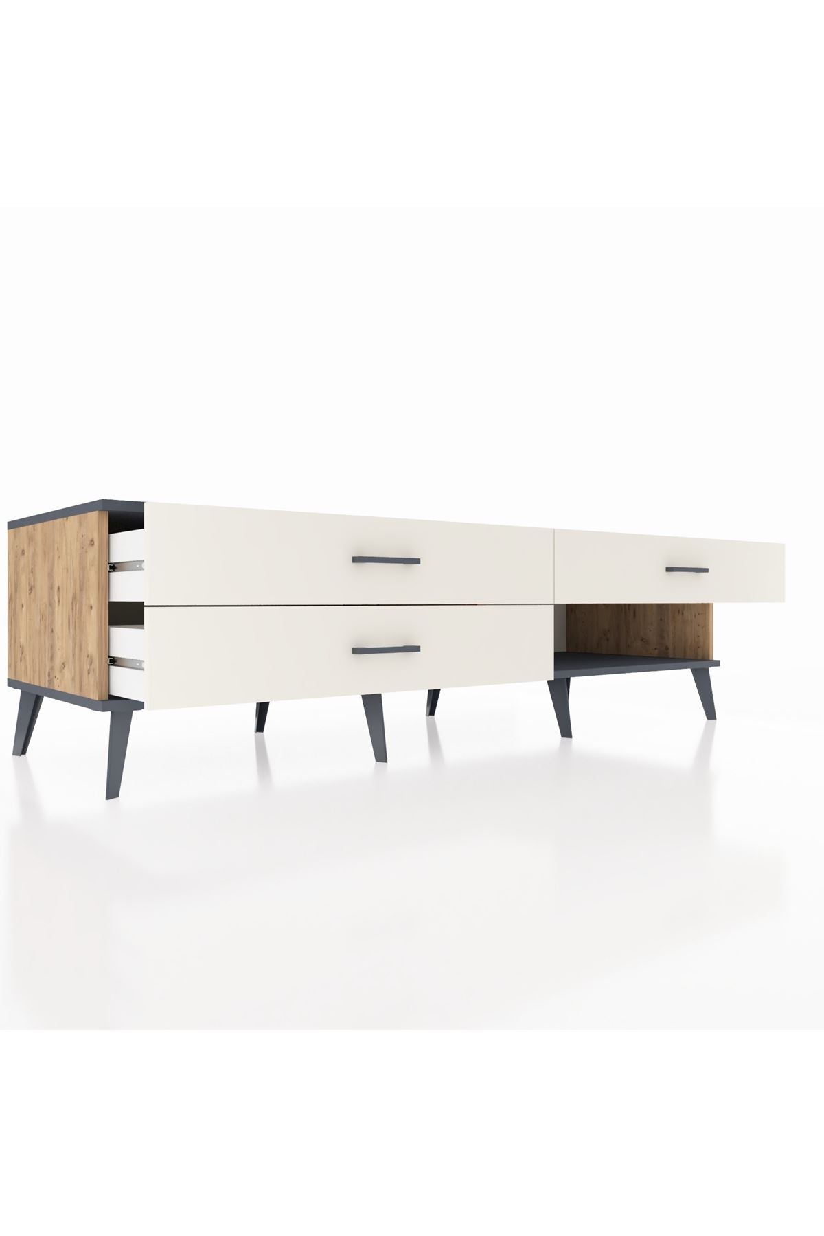 Kronos TV Ünitesi 3 Çekmeceli  176x59x51 Çam-Antrasit/Aytaşı