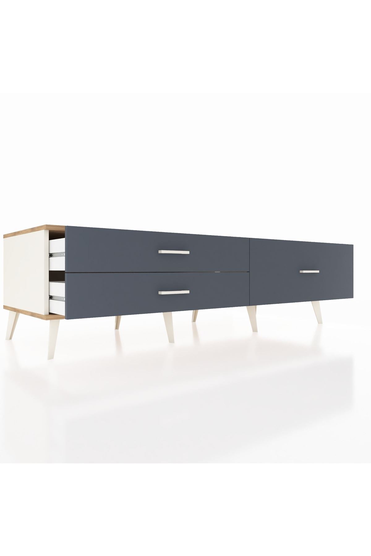 Kronos TV Ünitesi 3 Çekmeceli  176x59x51 Aytaşı-Çam/Antrasit