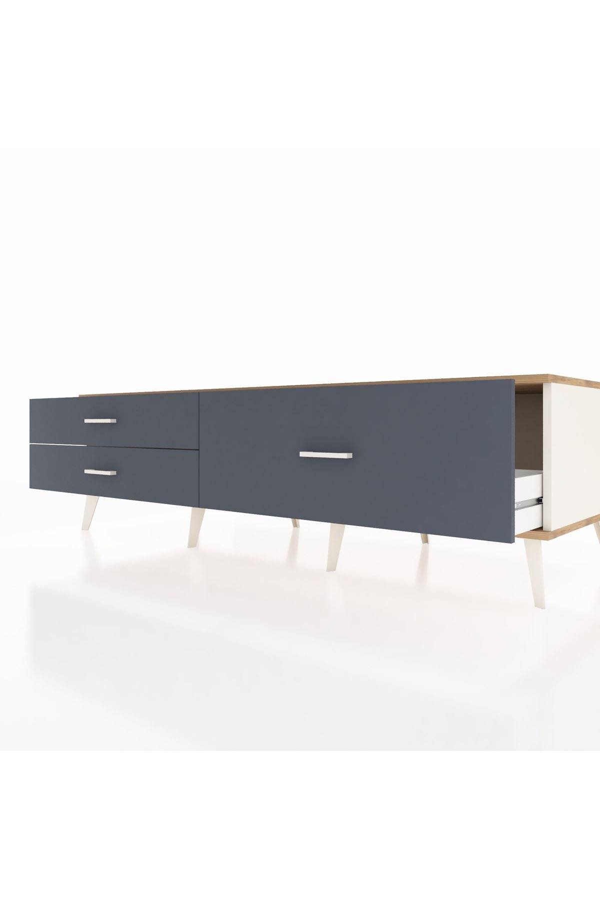 Kronos TV Ünitesi 3 Çekmeceli  176x59x51 Aytaşı-Çam/Antrasit