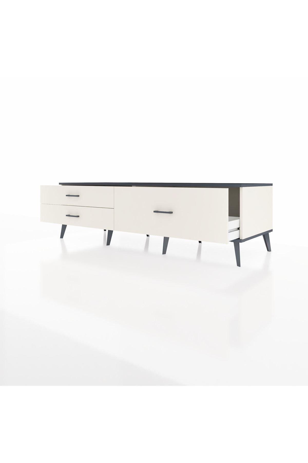 Kronos TV Ünitesi 3 Çekmeceli  176x59x51 Aytaşı-Antrasit/Aytaşı