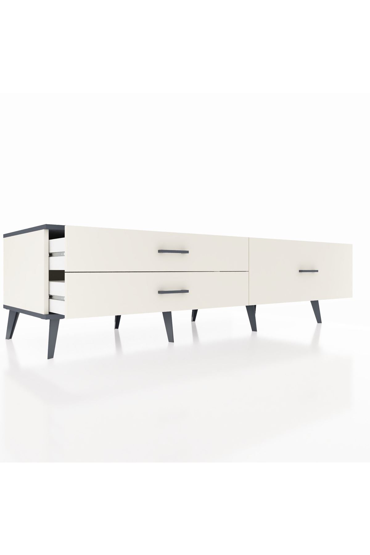 Kronos TV Ünitesi 3 Çekmeceli  176x59x51 Aytaşı-Antrasit/Aytaşı