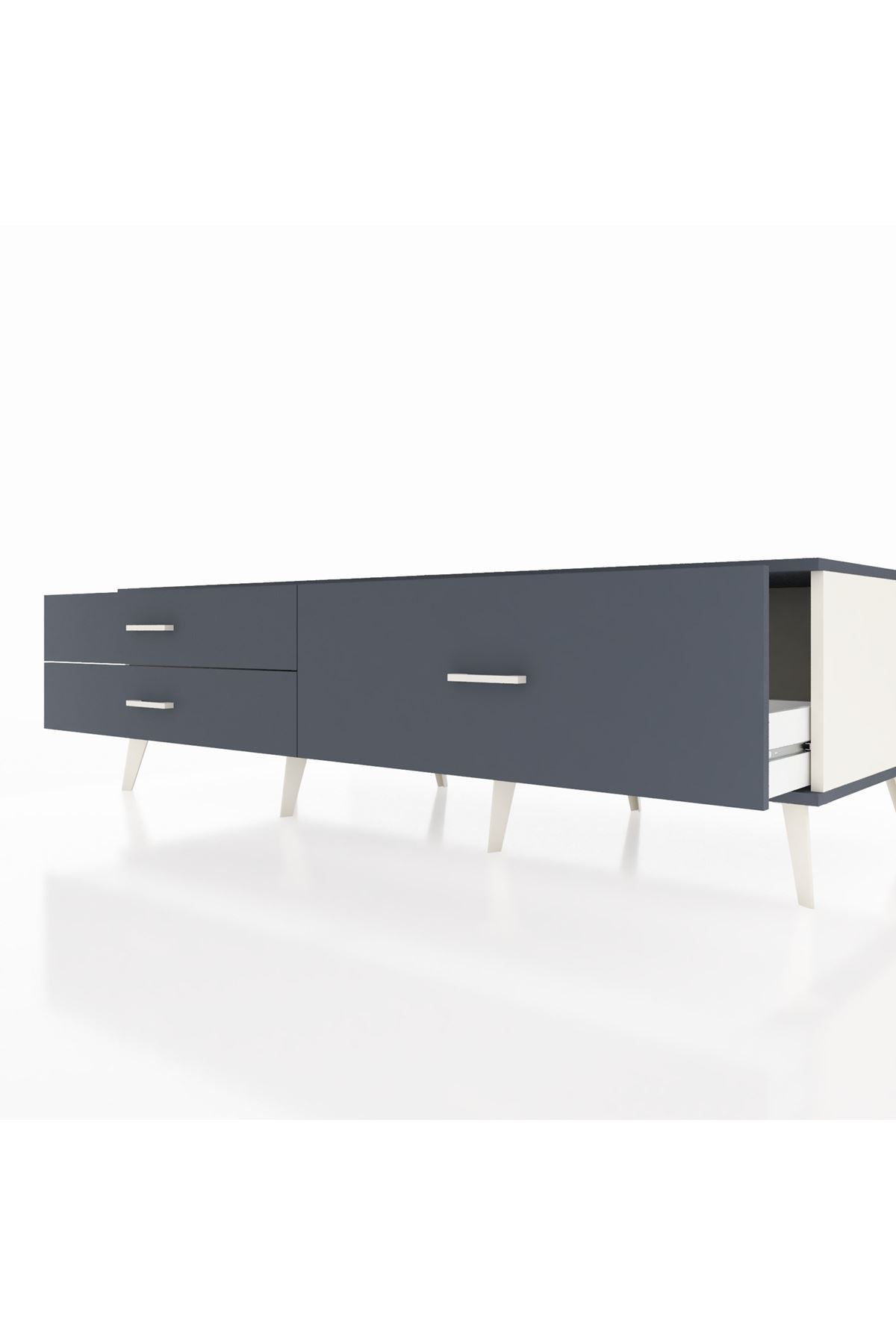 Kronos TV Ünitesi 3 Çekmeceli  176x59x51 Aytaşı-Antrasit/Antrasit