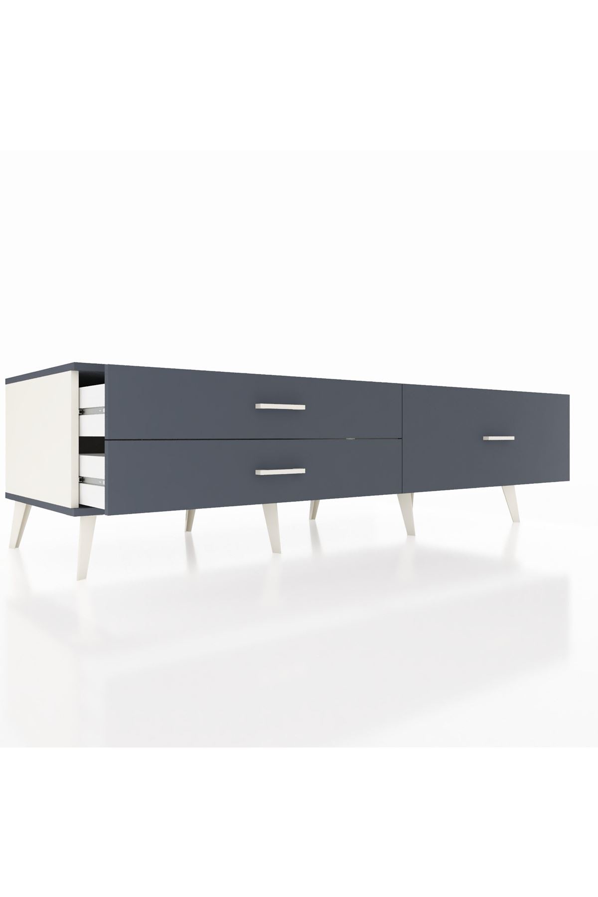 Kronos TV Ünitesi 3 Çekmeceli  176x59x51 Aytaşı-Antrasit/Antrasit