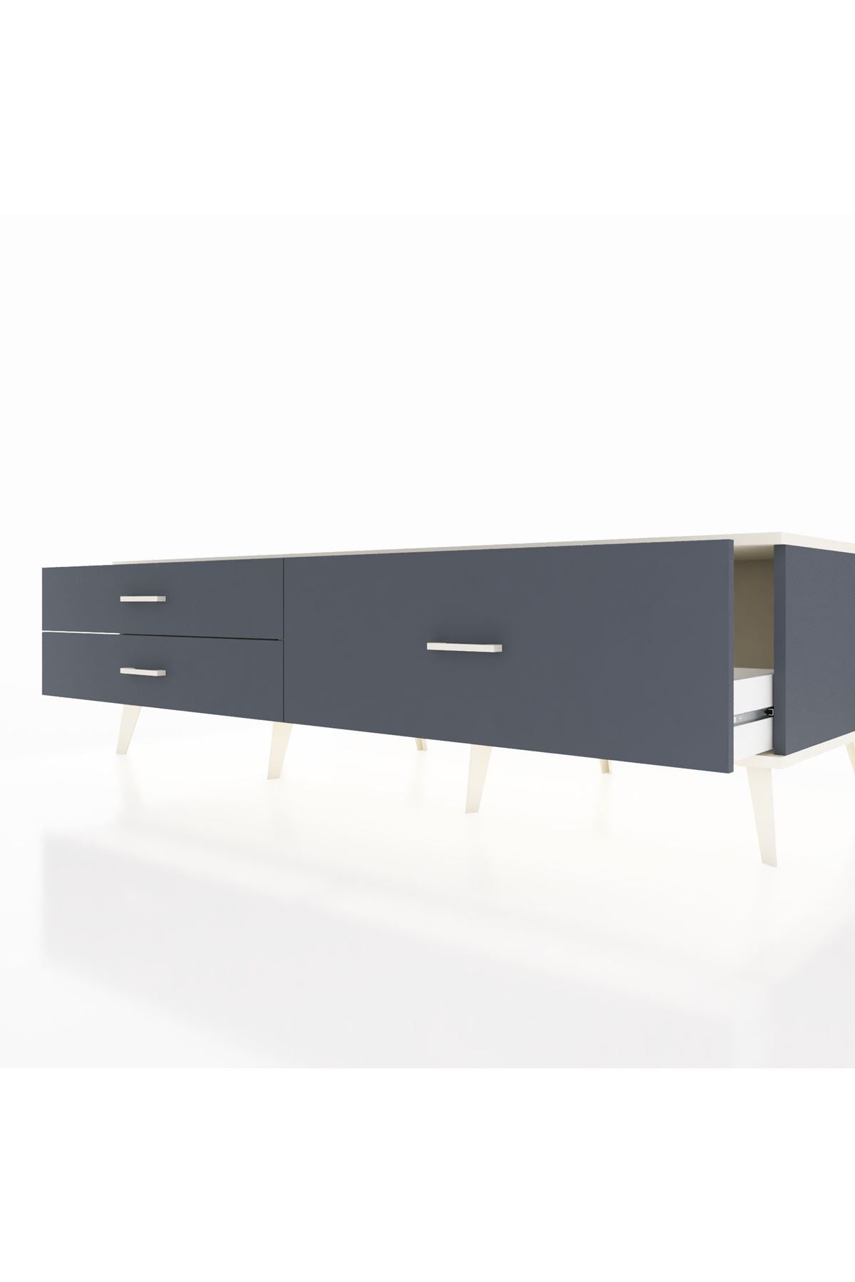 Kronos TV Ünitesi 3 Çekmeceli  176x59x51 Antrasit-Aytaşı/Antrasit