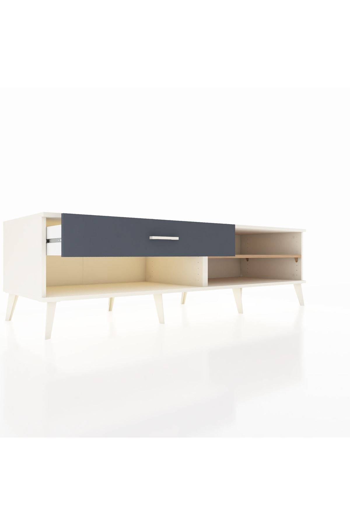 Kronos TV Ünitesi Tek Raflı Tek Çekmeceli  176x59x51 Aytaşı-Çam/Antrasit