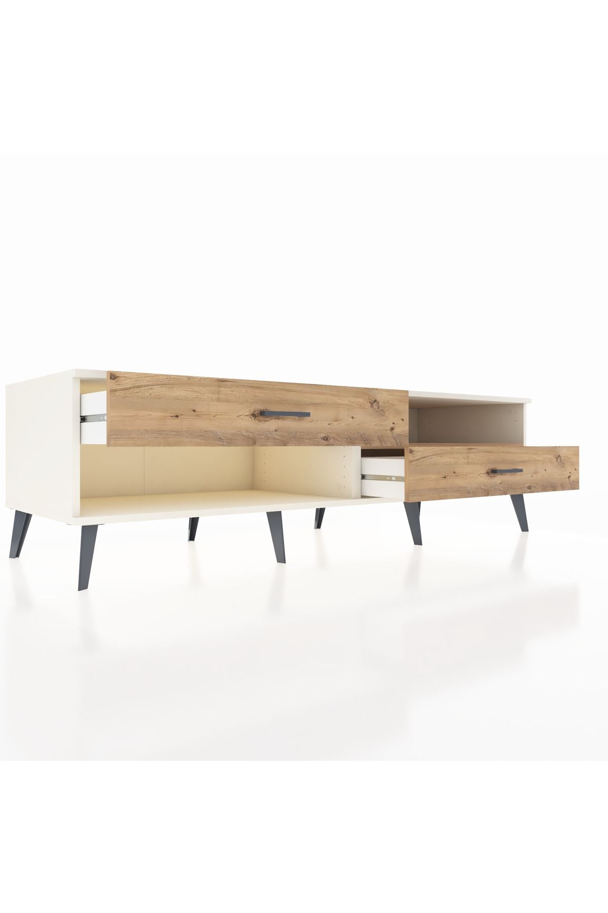 Kronos TV Ünitesi Tek Raflı 2 Çekmeceli  176x59x51 Aytaşı-Çam/Çam