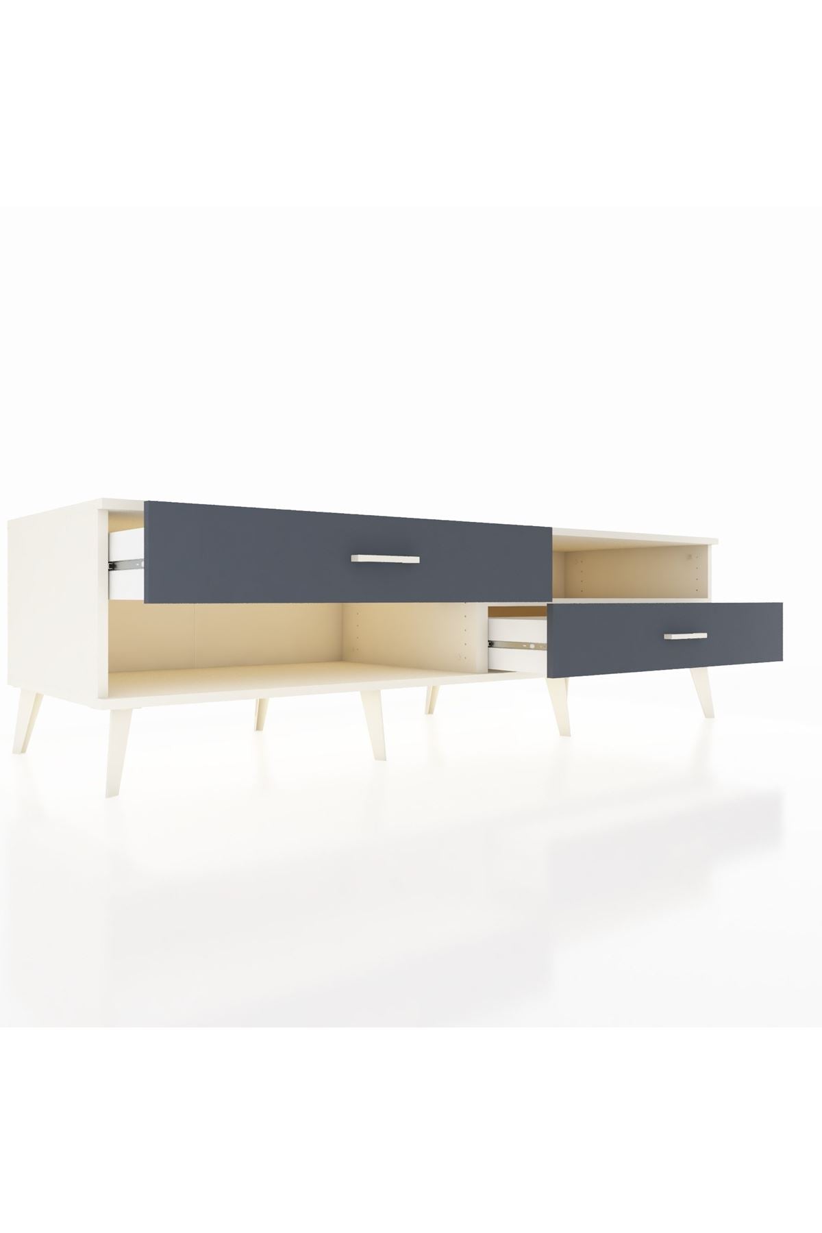 Kronos TV Ünitesi Tek Raflı 2 Çekmeceli  176x59x51 Aytaşı-Aytaşı/Antrasit