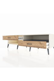 Kronos TV Ünitesi Tek Raflı 2 Çekmeceli  176x59x51 Aytaşı-Antrasit/Çam