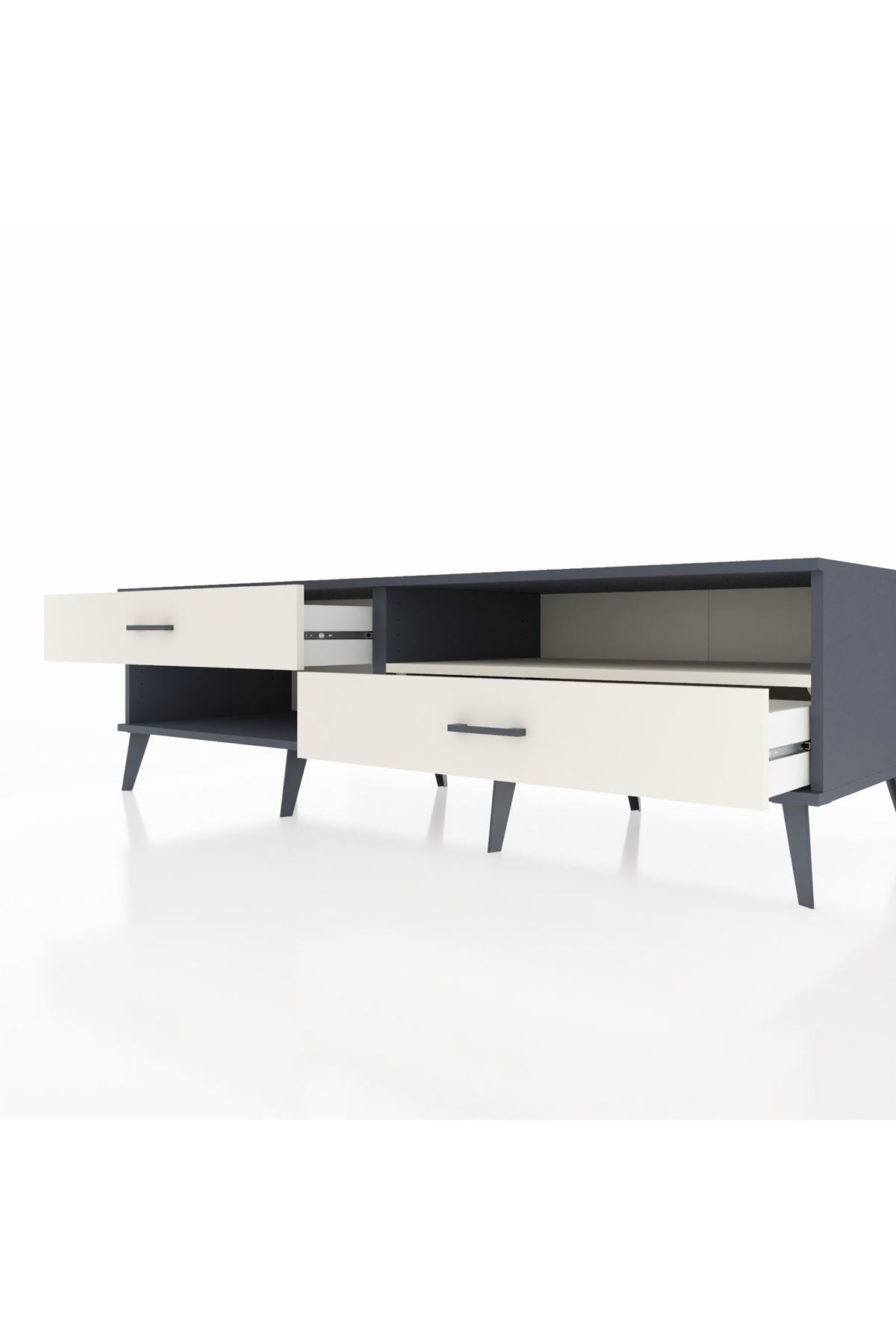 Kronos TV Ünitesi Tek Raflı 2 Çekmeceli  176x59x51 Antrasit-Aytaşı/Aytaşı