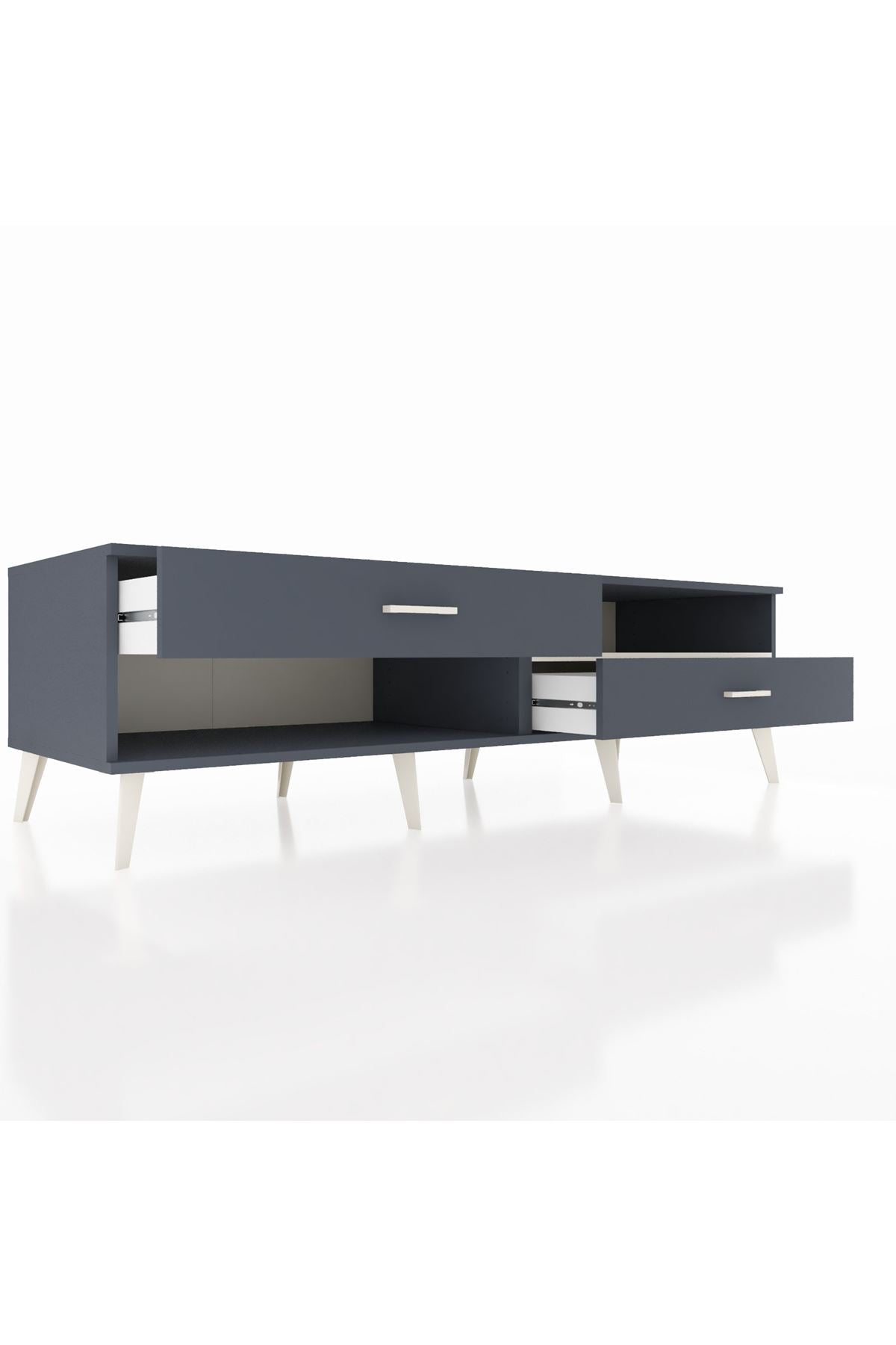 Kronos TV Ünitesi Tek Raflı 2 Çekmeceli  176x59x51 Antrasit-Aytaşı/Antrasit