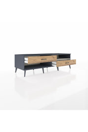 Kronos TV Ünitesi Tek Raflı 2 Çekmeceli  176x59x51 Antrasit-Aytaşı/Çam