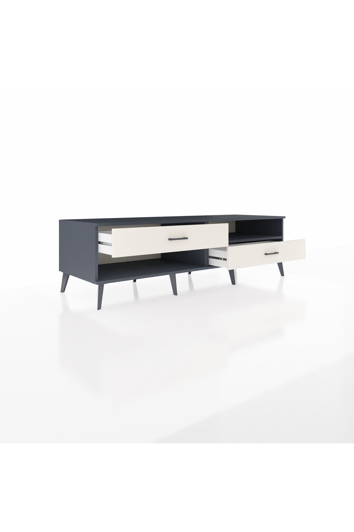 Kronos TV Ünitesi Tek Raflı 2 Çekmeceli  176x59x51 Antrasit-Antrasit/Aytaşı