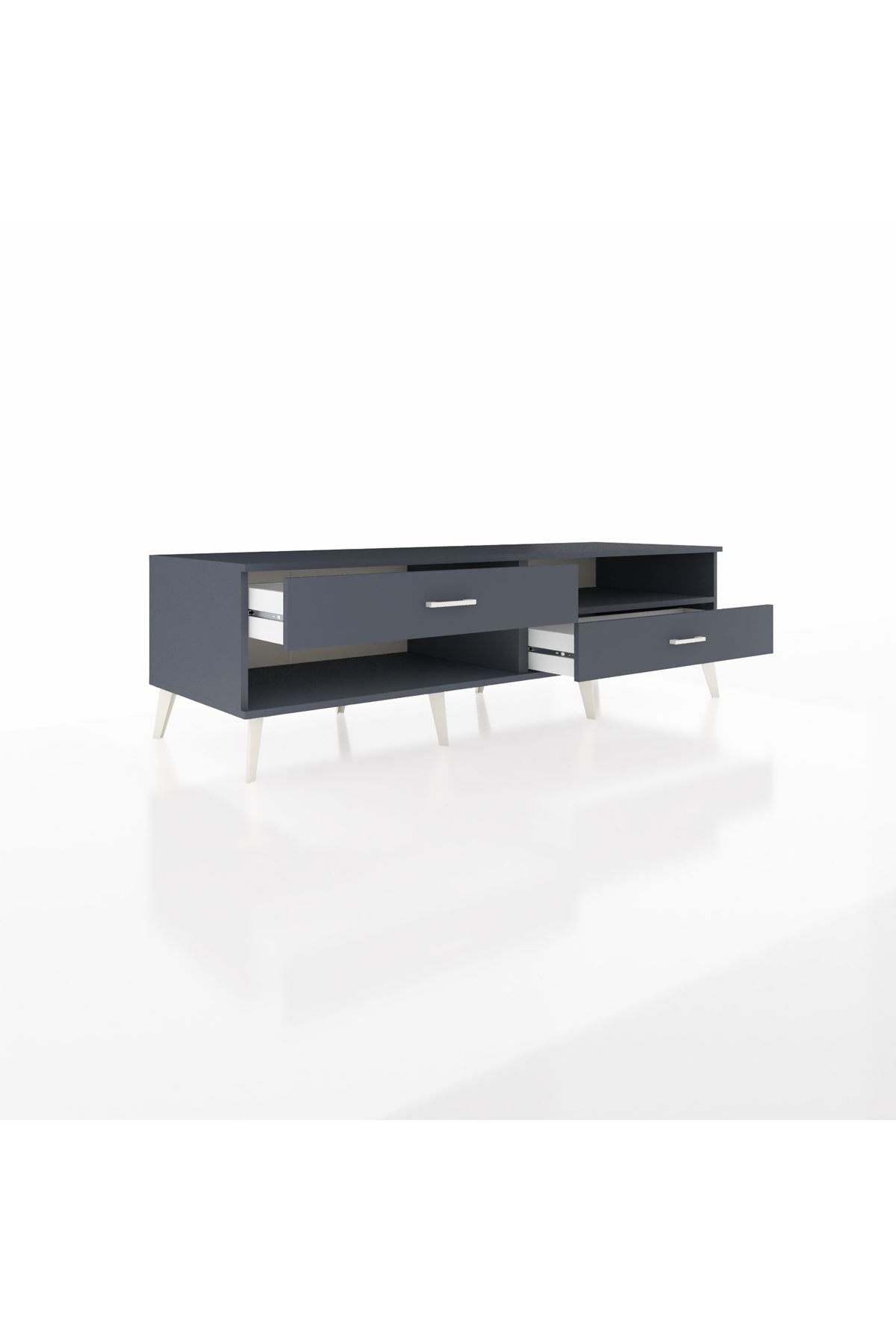 Kronos TV Ünitesi Tek Raflı 2 Çekmeceli  176x59x51 Antrasit-Antrasit/Antrasit