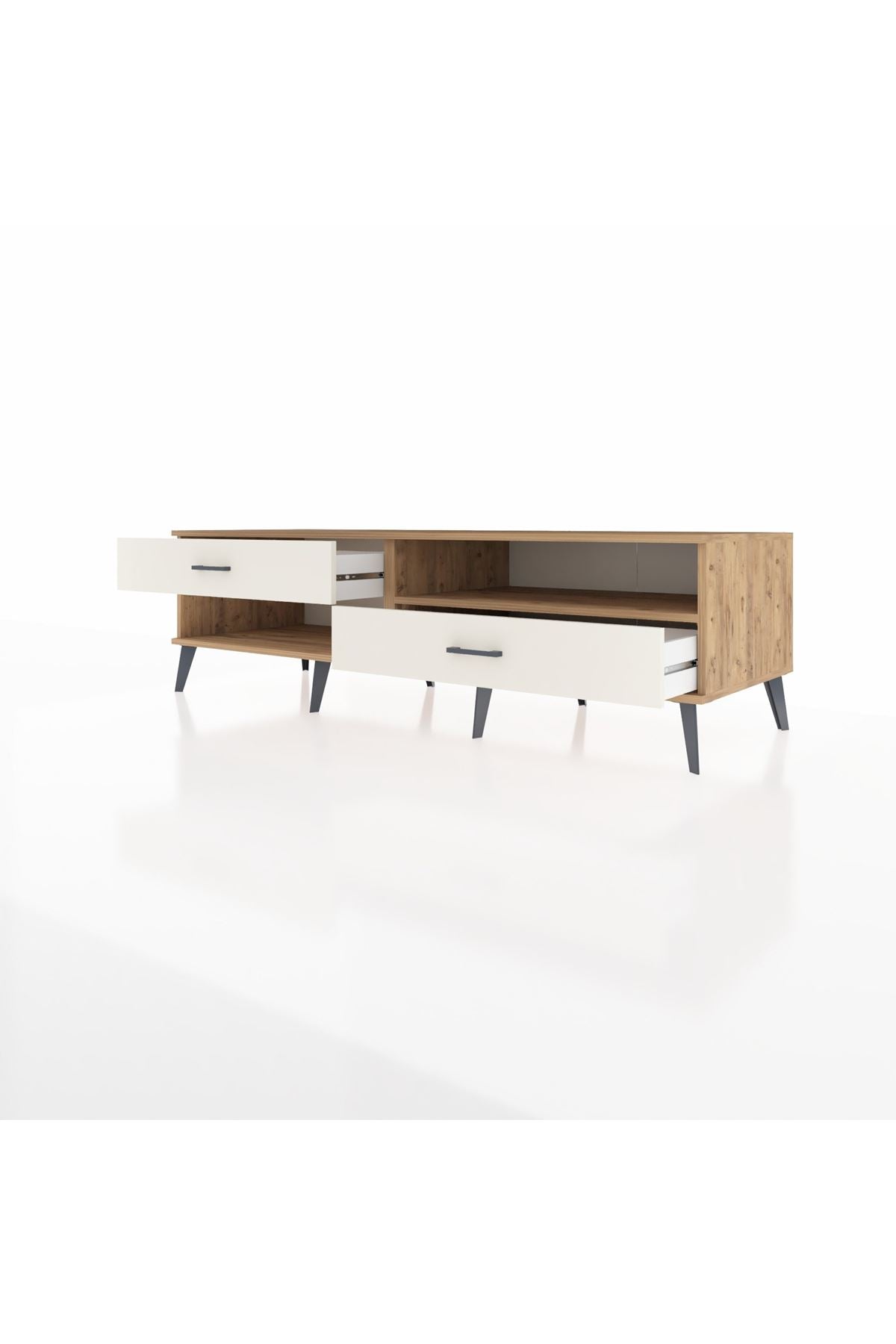 Kronos TV Ünitesi Tek Raflı 2 Çekmeceli  176x59x51 Çam-Çam/Aytaşı