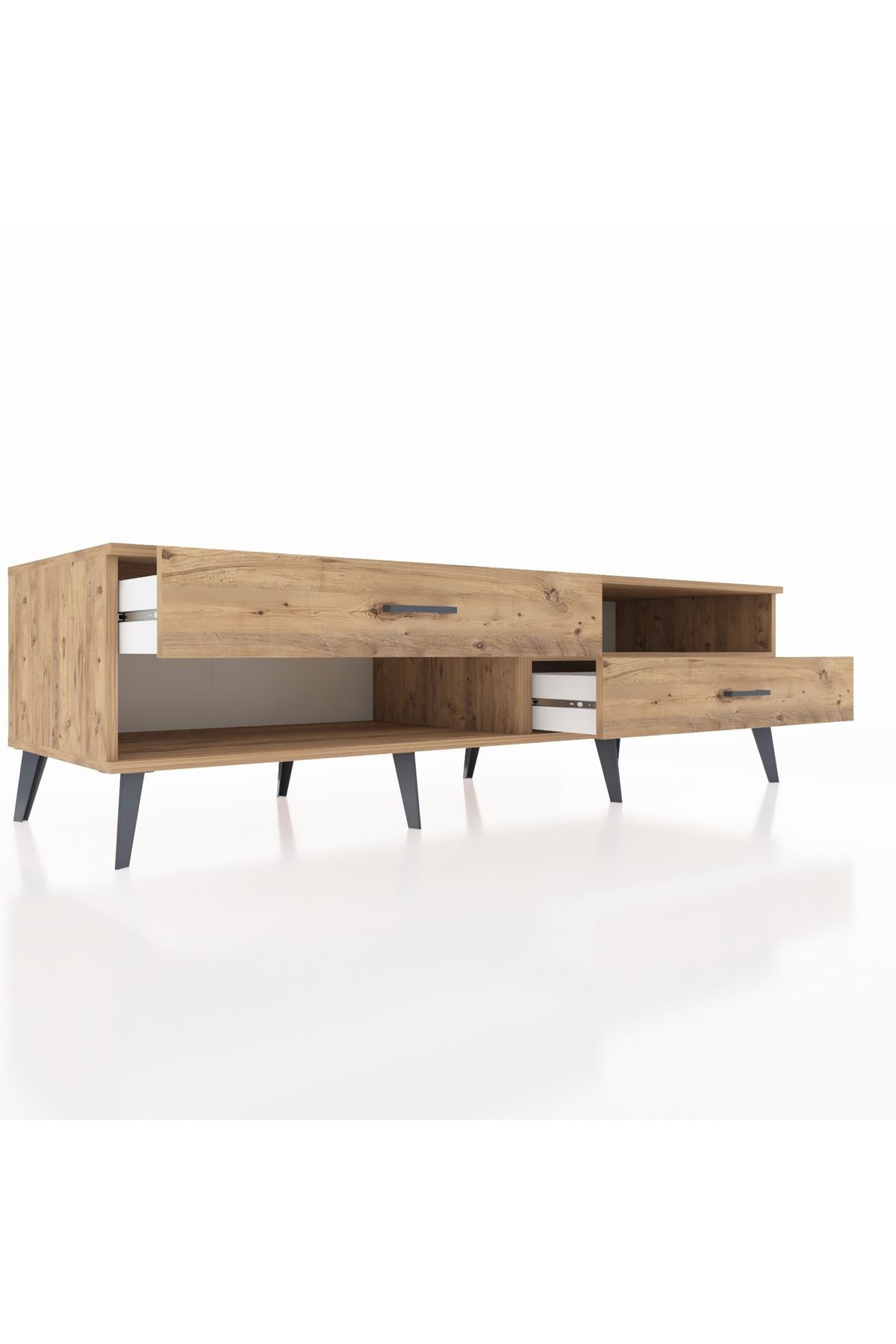 Kronos TV Ünitesi Tek Raflı 2 Çekmeceli  176x59x51 Çam-Çam/Çam