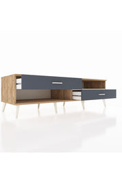 Kronos TV Ünitesi Tek Raflı 2 Çekmeceli  176x59x51 Çam-Aytaşı/Antrasit