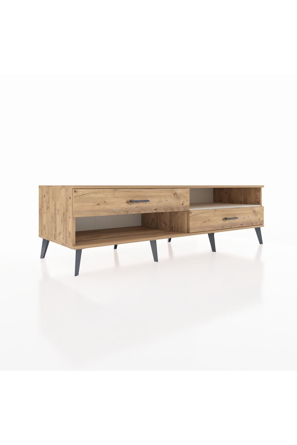 Kronos TV Ünitesi Tek Raflı 2 Çekmeceli  176x59x51 Çam-Aytaşı/Çam