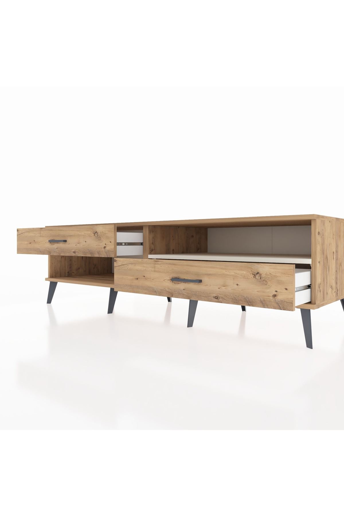 Kronos TV Ünitesi Tek Raflı 2 Çekmeceli  176x59x51 Çam-Aytaşı/Çam