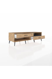 Kronos TV Ünitesi Tek Raflı 2 Çekmeceli  176x59x51 Çam-Antrasit/Çam