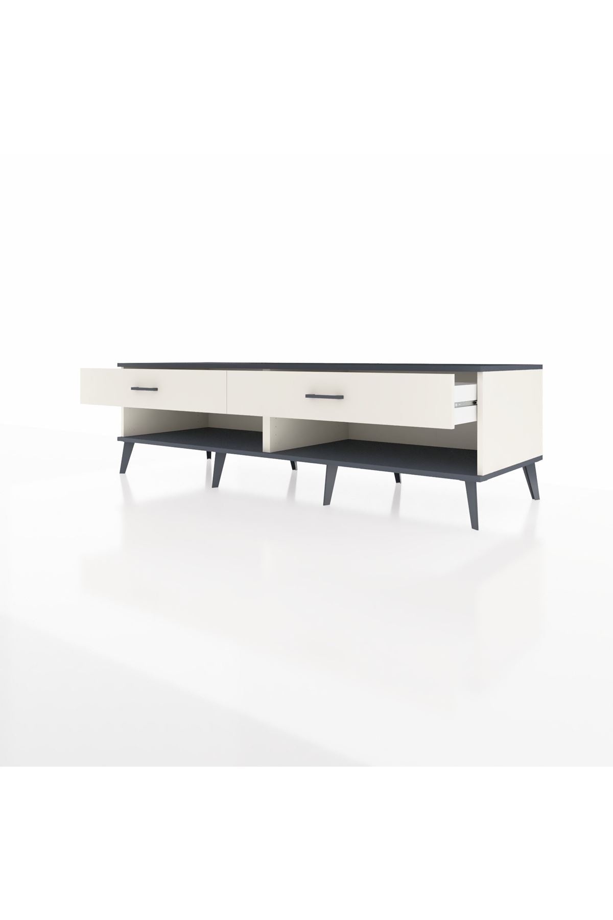 Kronos TV Ünitesi 2 Çekmeceli  176x59x51 Aytaşı-Antrasit/Aytaşı