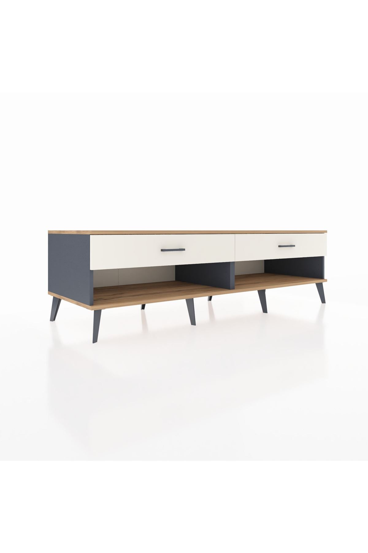 Kronos TV Ünitesi 2 Çekmeceli  176x59x51 Antrasit-Çam/Aytaşı