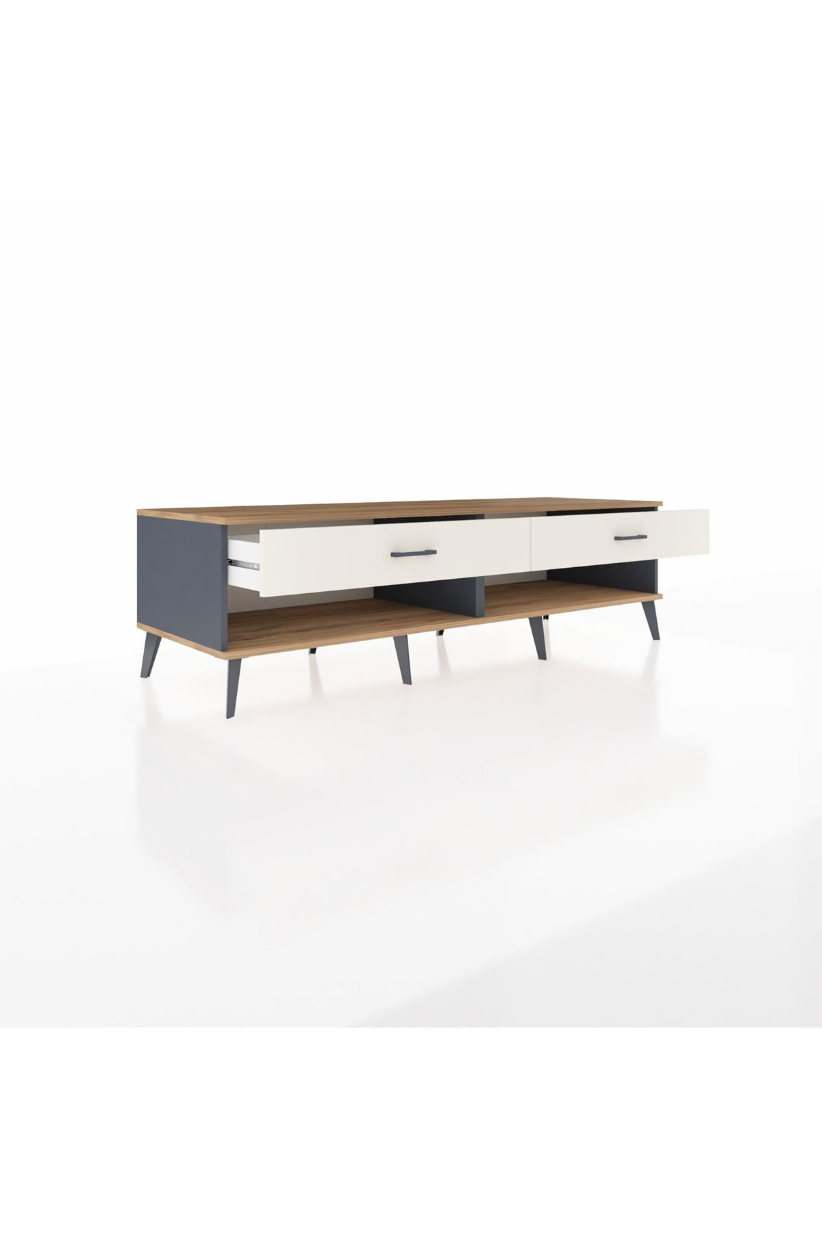 Kronos TV Ünitesi 2 Çekmeceli  176x59x51 Antrasit-Çam/Aytaşı