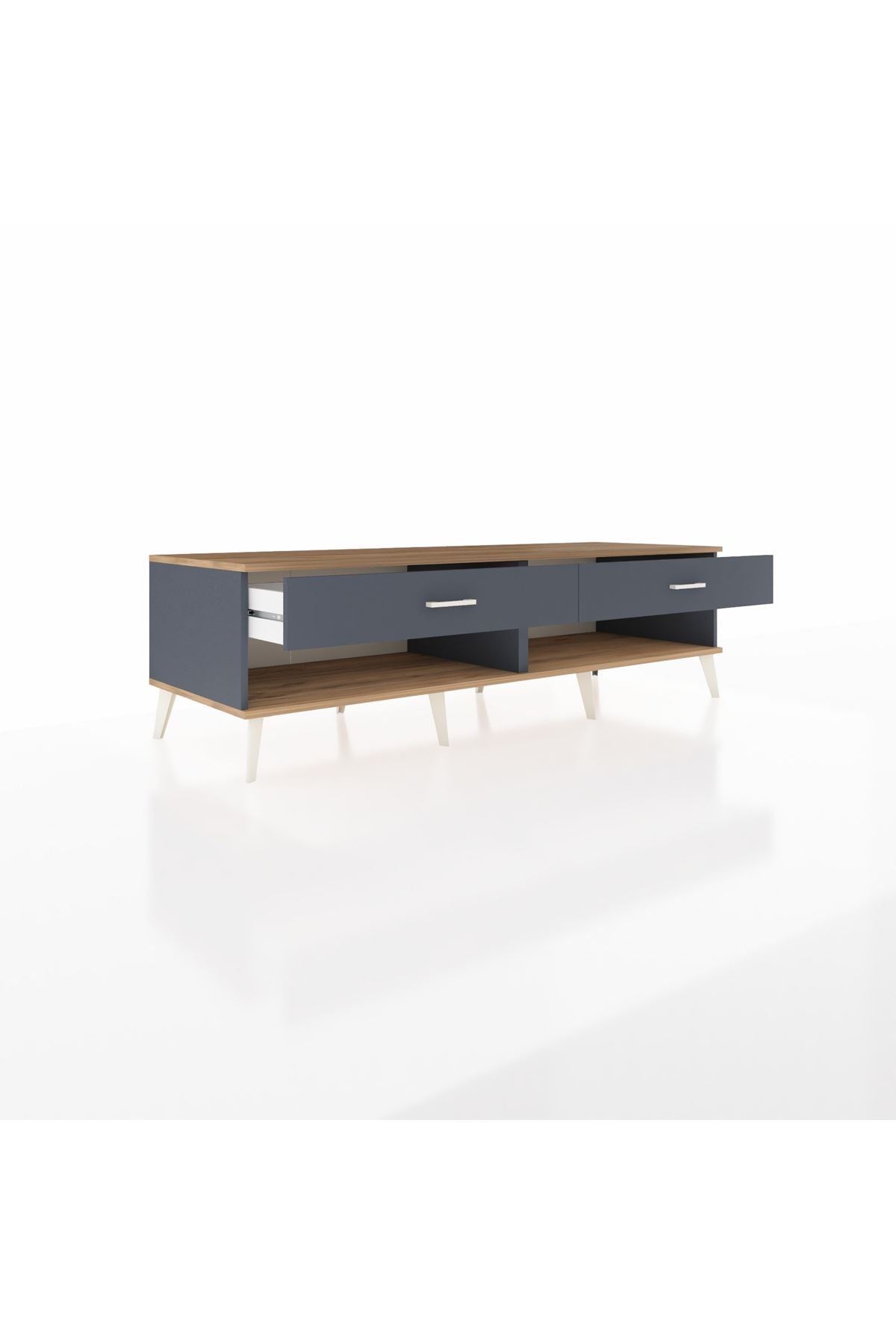 Kronos TV Ünitesi 2 Çekmeceli  176x59x51 Antrasit-Çam/Antrasit