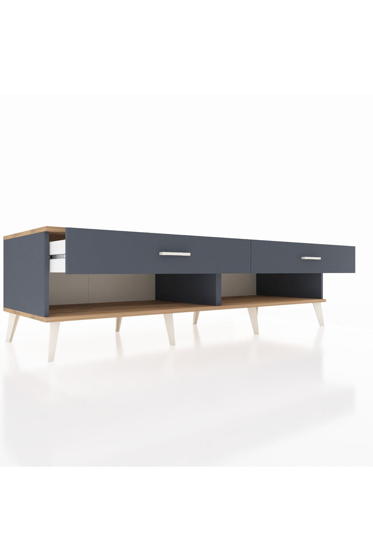 Kronos TV Ünitesi 2 Çekmeceli  176x59x51 Antrasit-Çam/Antrasit