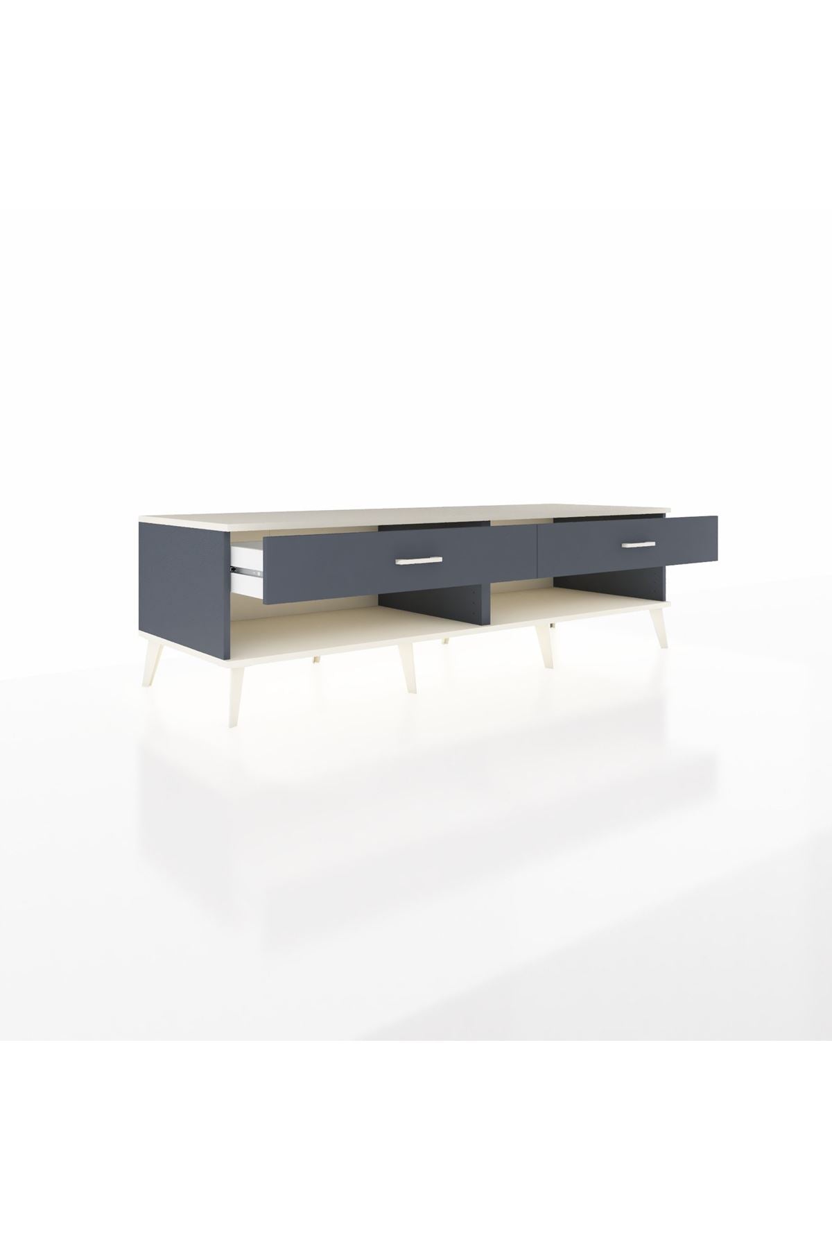 Kronos TV Ünitesi 2 Çekmeceli  176x59x51 Antrasit-Aytaşı/Antrasit