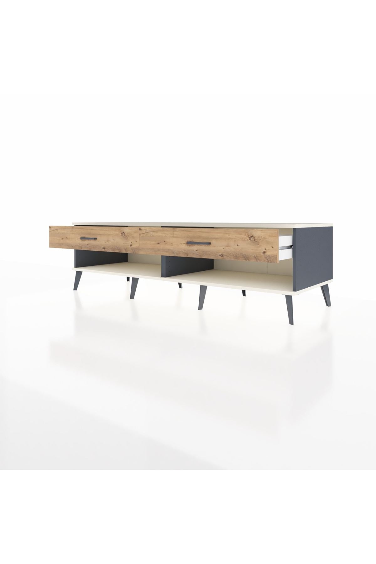 Kronos TV Ünitesi 2 Çekmeceli  176x59x51 Antrasit-Aytaşı/Çam