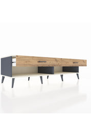 Kronos TV Ünitesi 2 Çekmeceli  176x59x51 Antrasit-Aytaşı/Çam