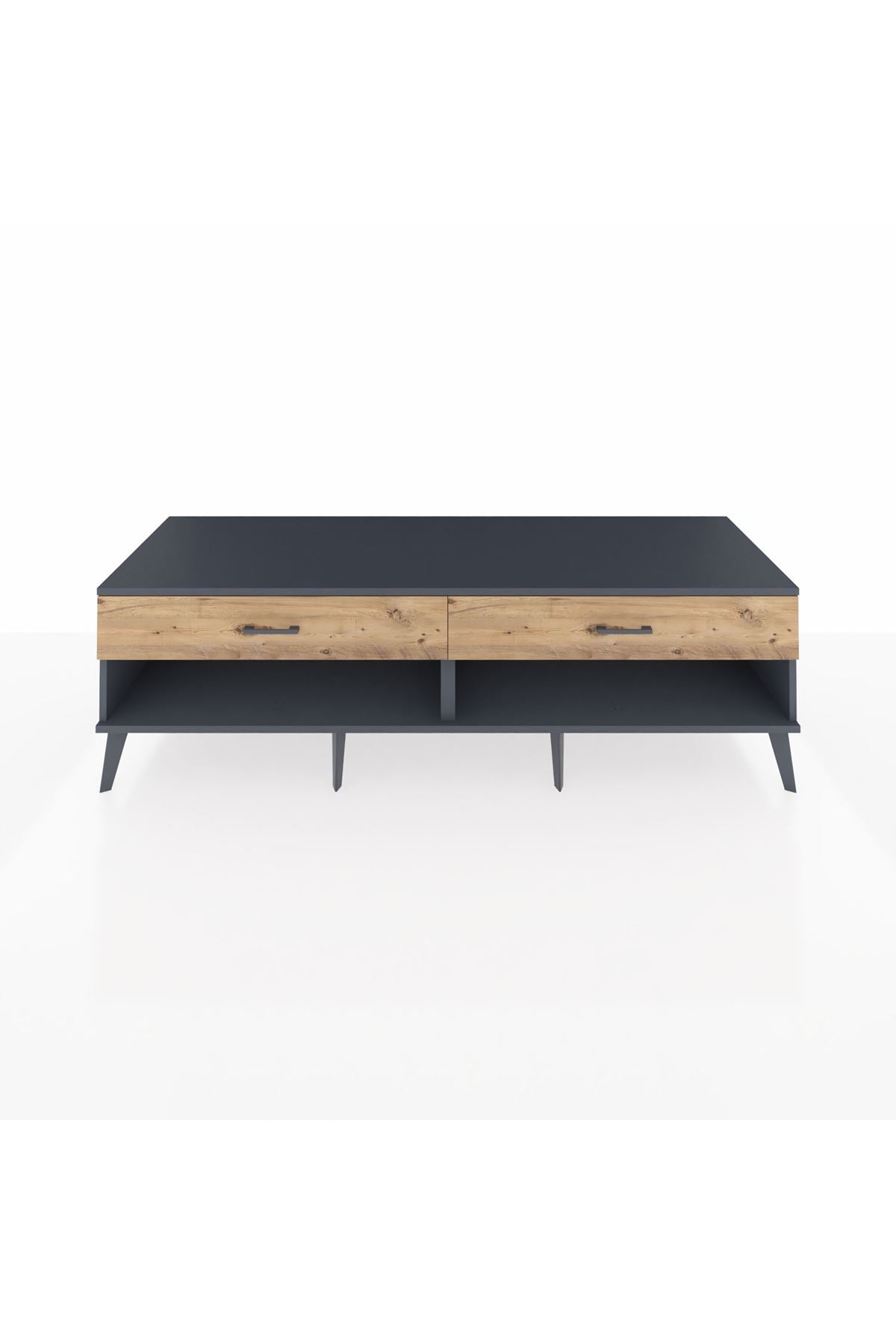 Kronos TV Ünitesi 2 Çekmeceli  176x59x51 Antrasit-Antrasit/Çam