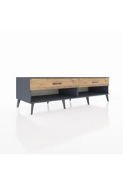 Kronos TV Ünitesi 2 Çekmeceli  176x59x51 Antrasit-Antrasit/Çam