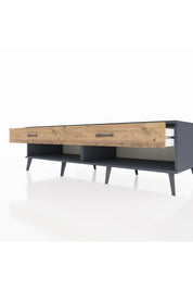 Kronos TV Ünitesi 2 Çekmeceli  176x59x51 Antrasit-Antrasit/Çam