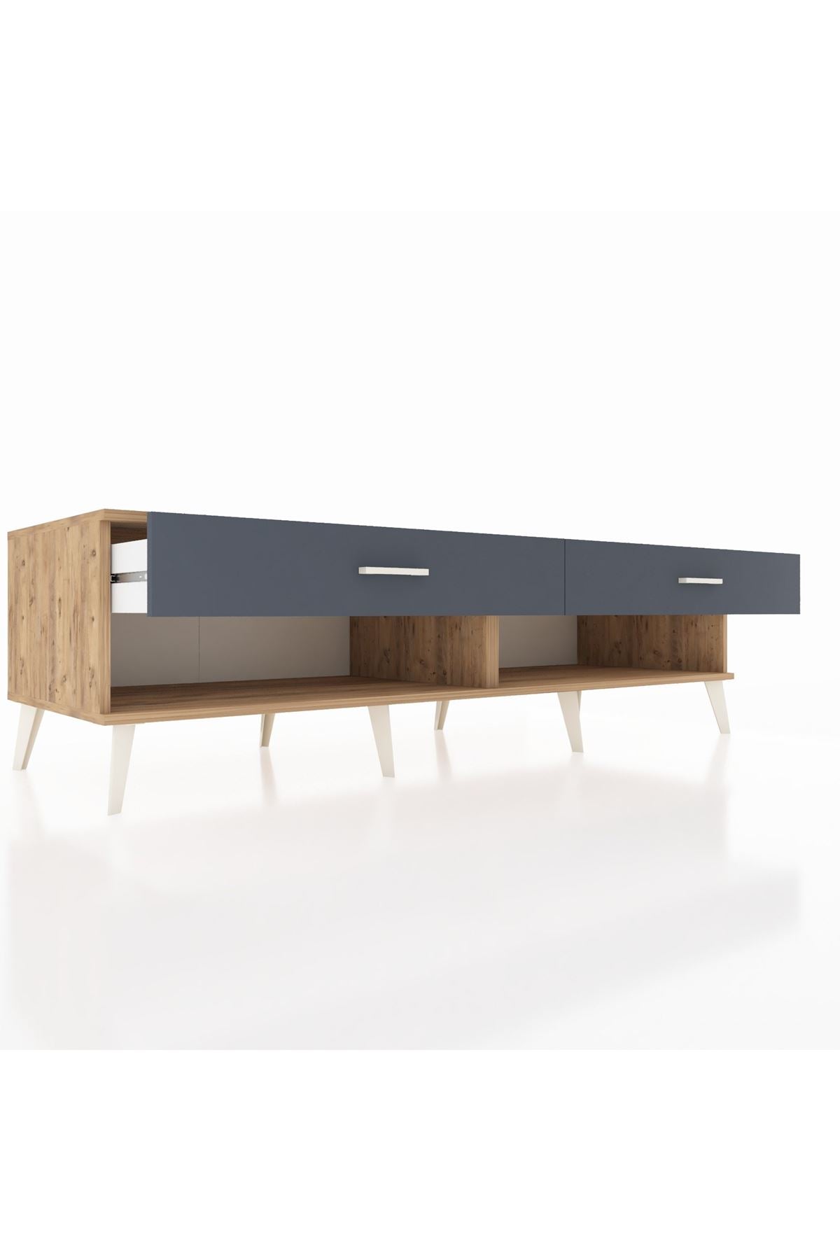 Kronos TV Ünitesi 2 Çekmeceli  176x59x51 Çam-Çam/Antrasit