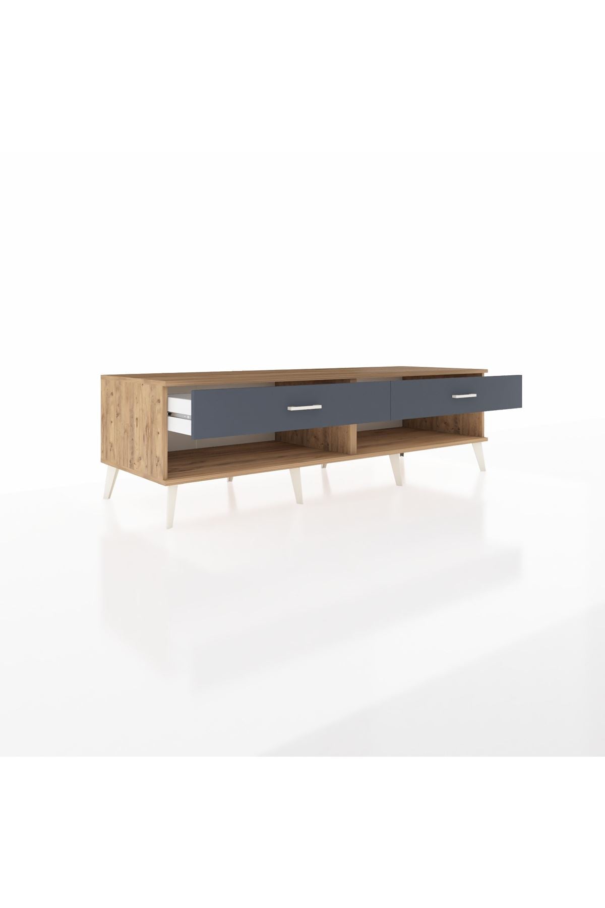 Kronos TV Ünitesi 2 Çekmeceli  176x59x51 Çam-Çam/Antrasit