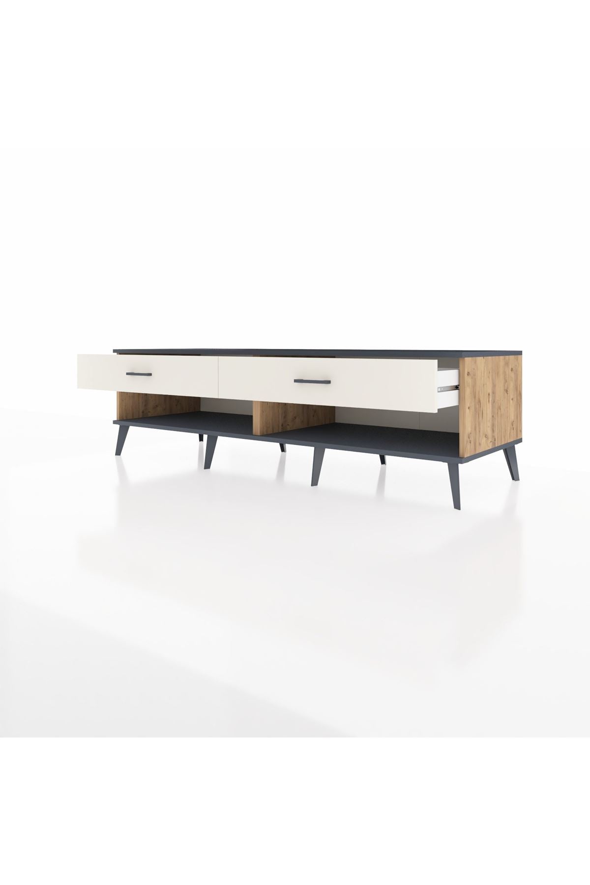 Kronos TV Ünitesi 2 Çekmeceli  176x59x51 Çam-Antrasit/Aytaşı