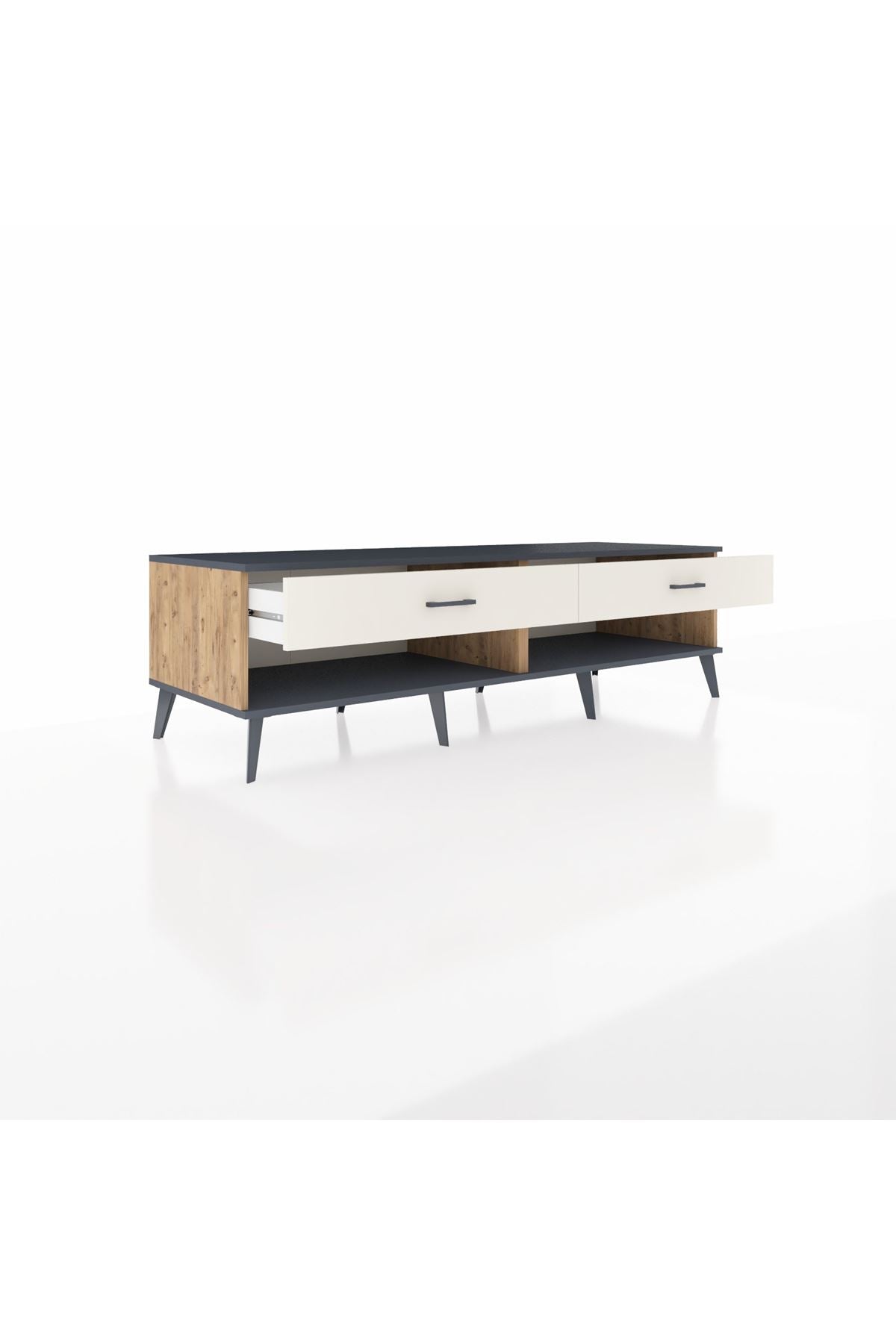 Kronos TV Ünitesi 2 Çekmeceli  176x59x51 Çam-Antrasit/Aytaşı