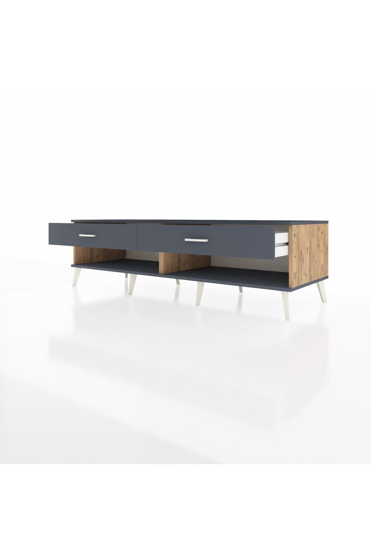 Kronos TV Ünitesi 2 Çekmeceli  176x59x51 Çam-Antrasit/Antrasit