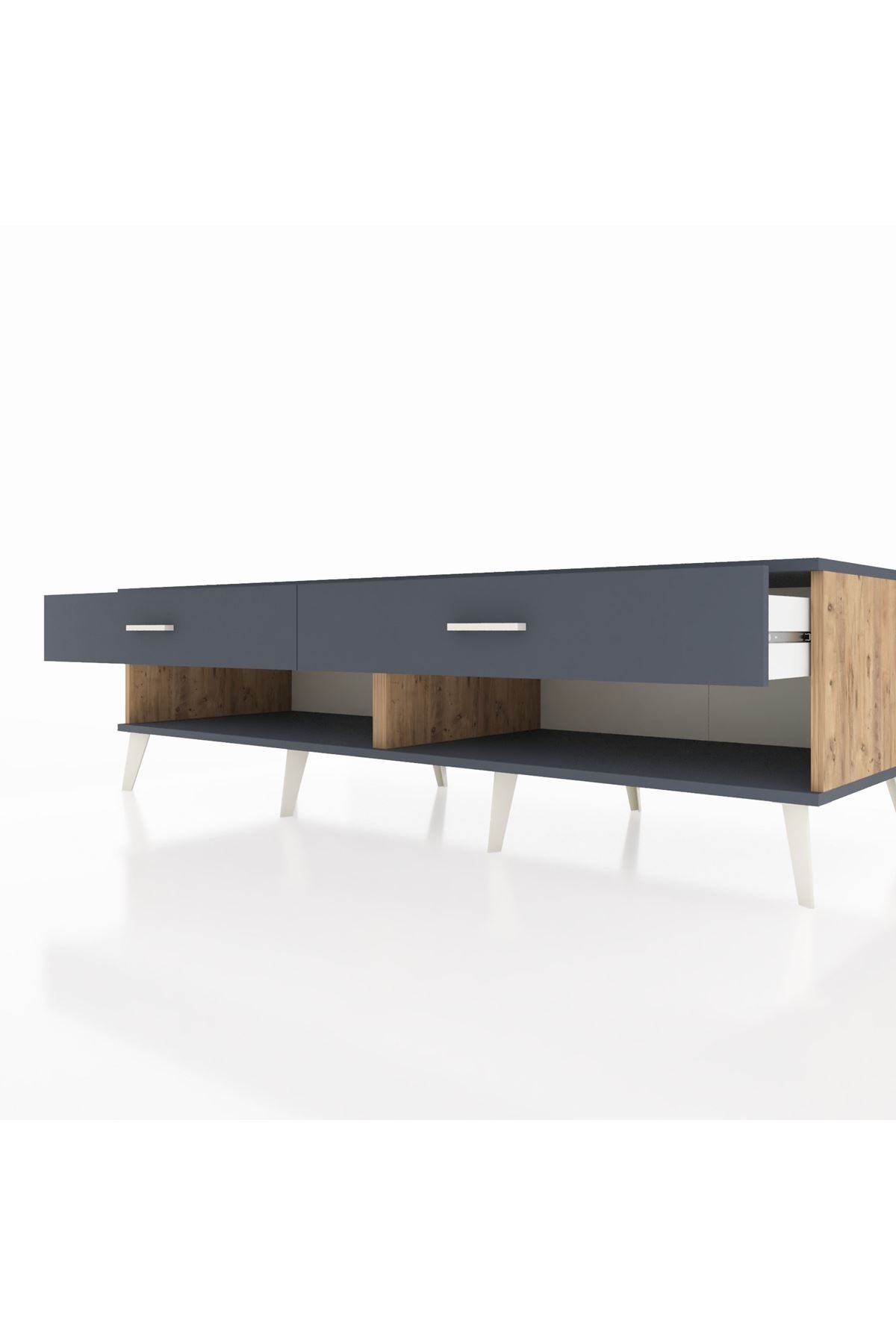 Kronos TV Ünitesi 2 Çekmeceli  176x59x51 Çam-Antrasit/Antrasit