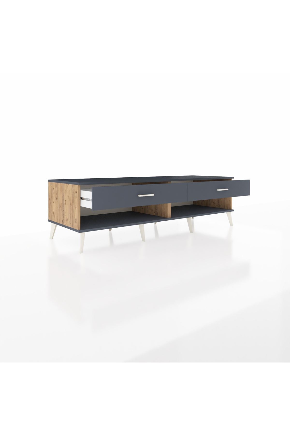 Kronos TV Ünitesi 2 Çekmeceli  176x59x51 Çam-Antrasit/Antrasit