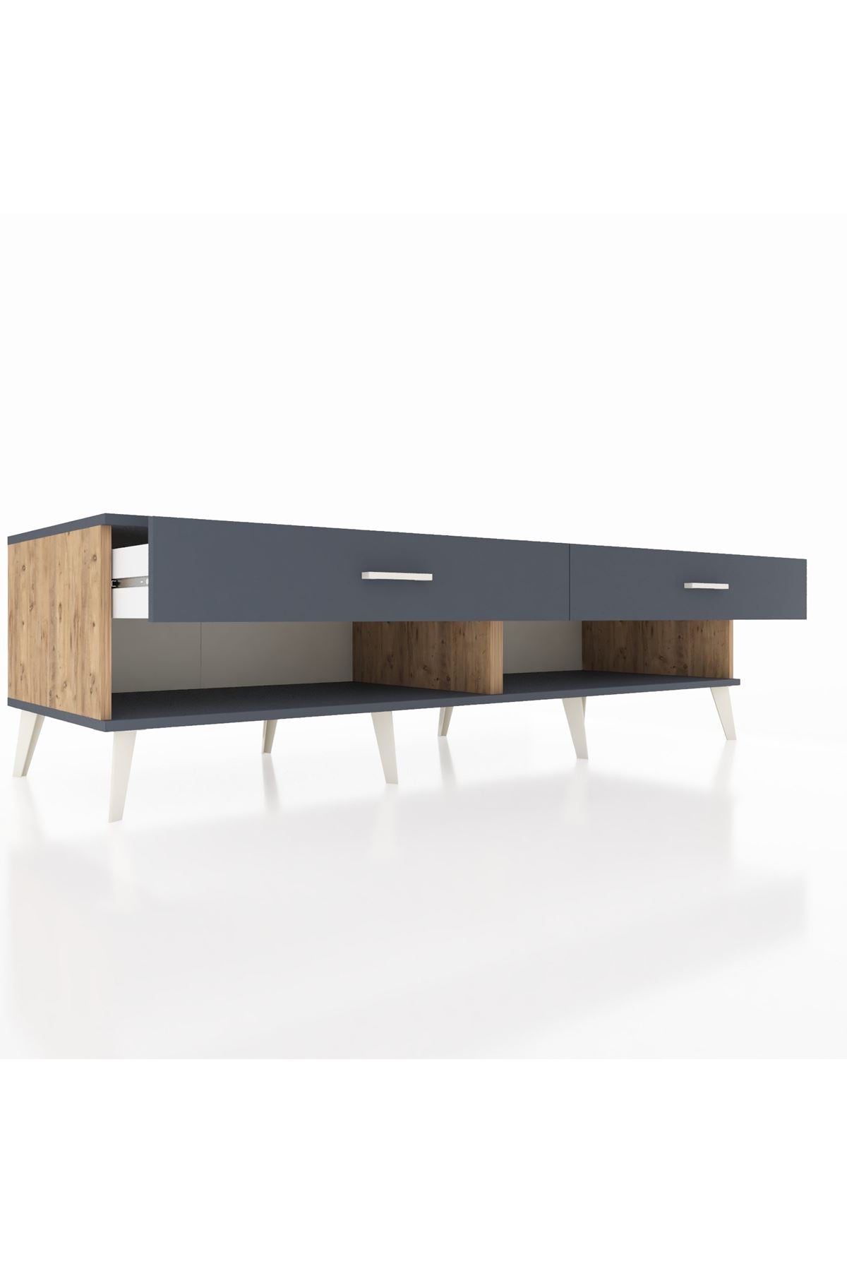 Kronos TV Ünitesi 2 Çekmeceli  176x59x51 Çam-Antrasit/Antrasit