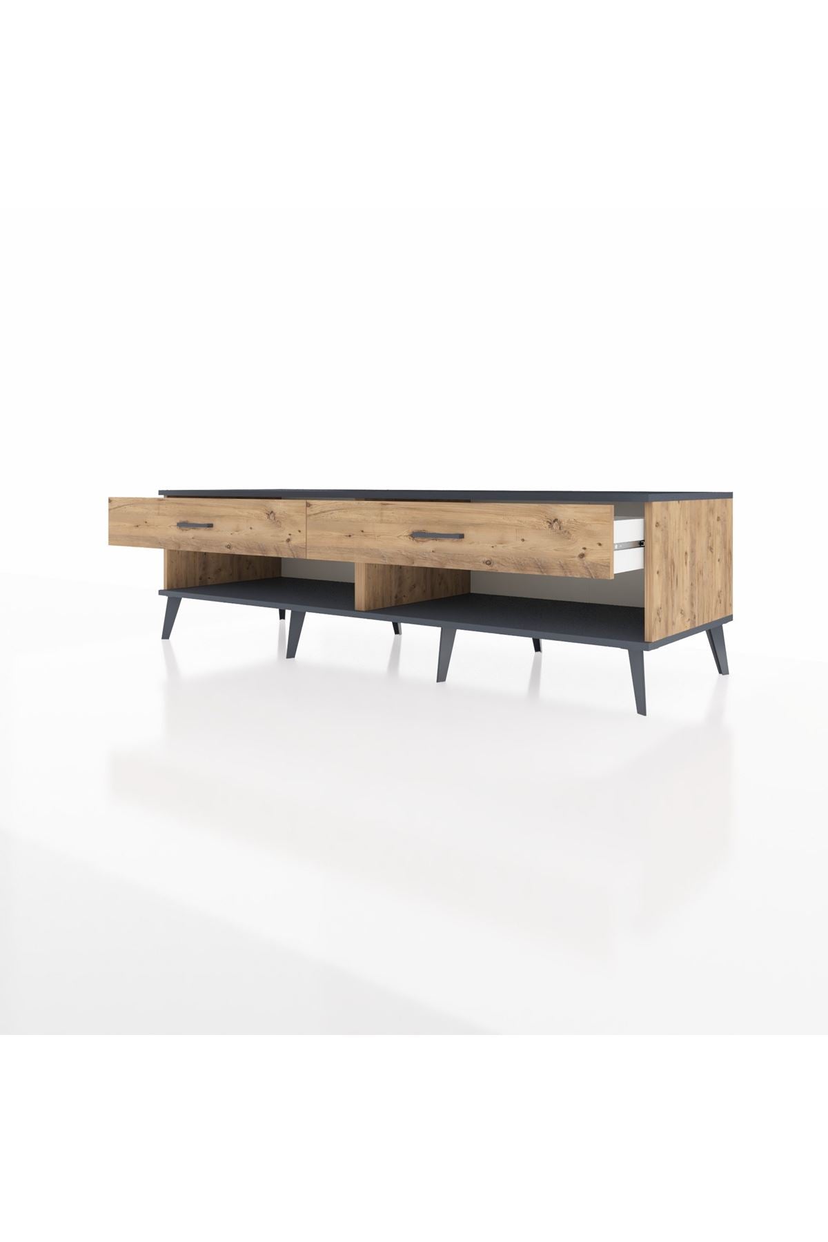 Kronos TV Ünitesi 2 Çekmeceli  176x59x51 Çam-Antrasit/Çam