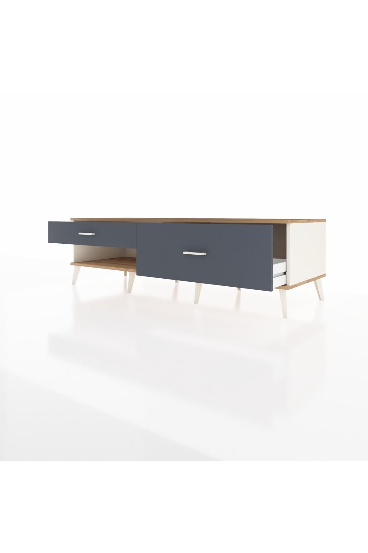 Kronos TV Ünitesi 2 Çekmeceli  176x59x51 Aytaşı-Çam/Antrasit