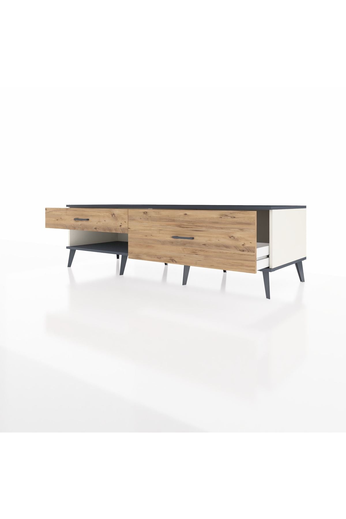 Kronos TV Ünitesi 2 Çekmeceli  176x59x51 Aytaşı-Antrasit/Çam