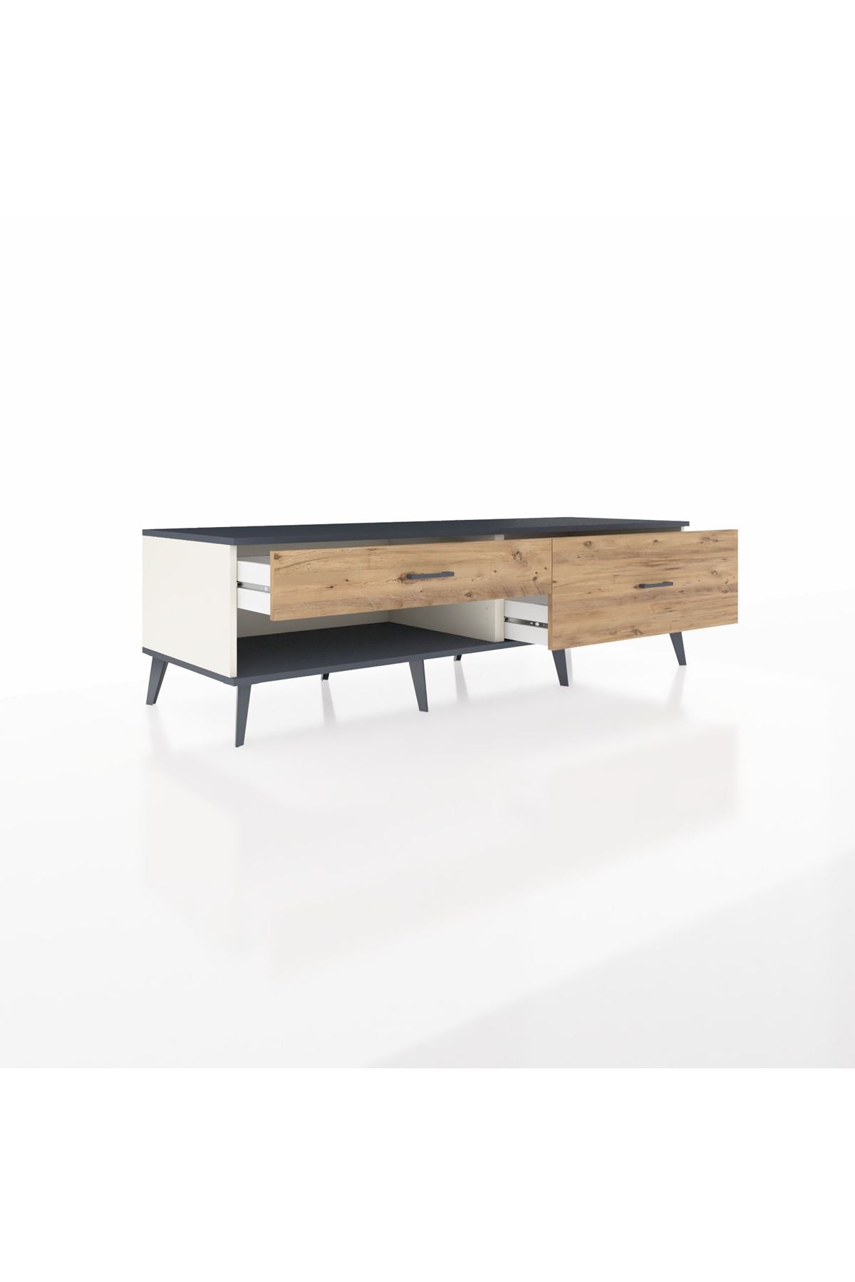 Kronos TV Ünitesi 2 Çekmeceli  176x59x51 Aytaşı-Antrasit/Çam