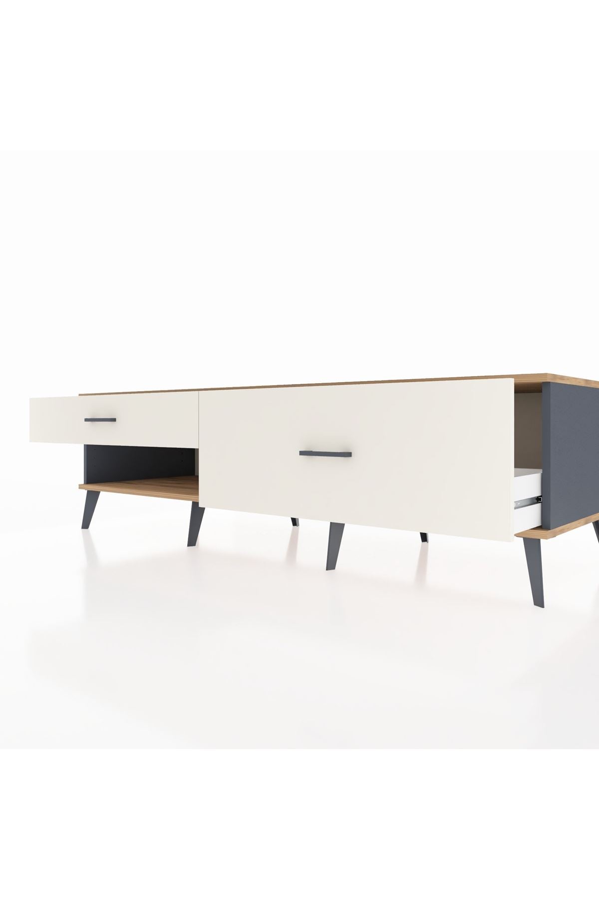 Kronos TV Ünitesi 2 Çekmeceli  176x59x51 Antrasit-Çam/Aytaşı