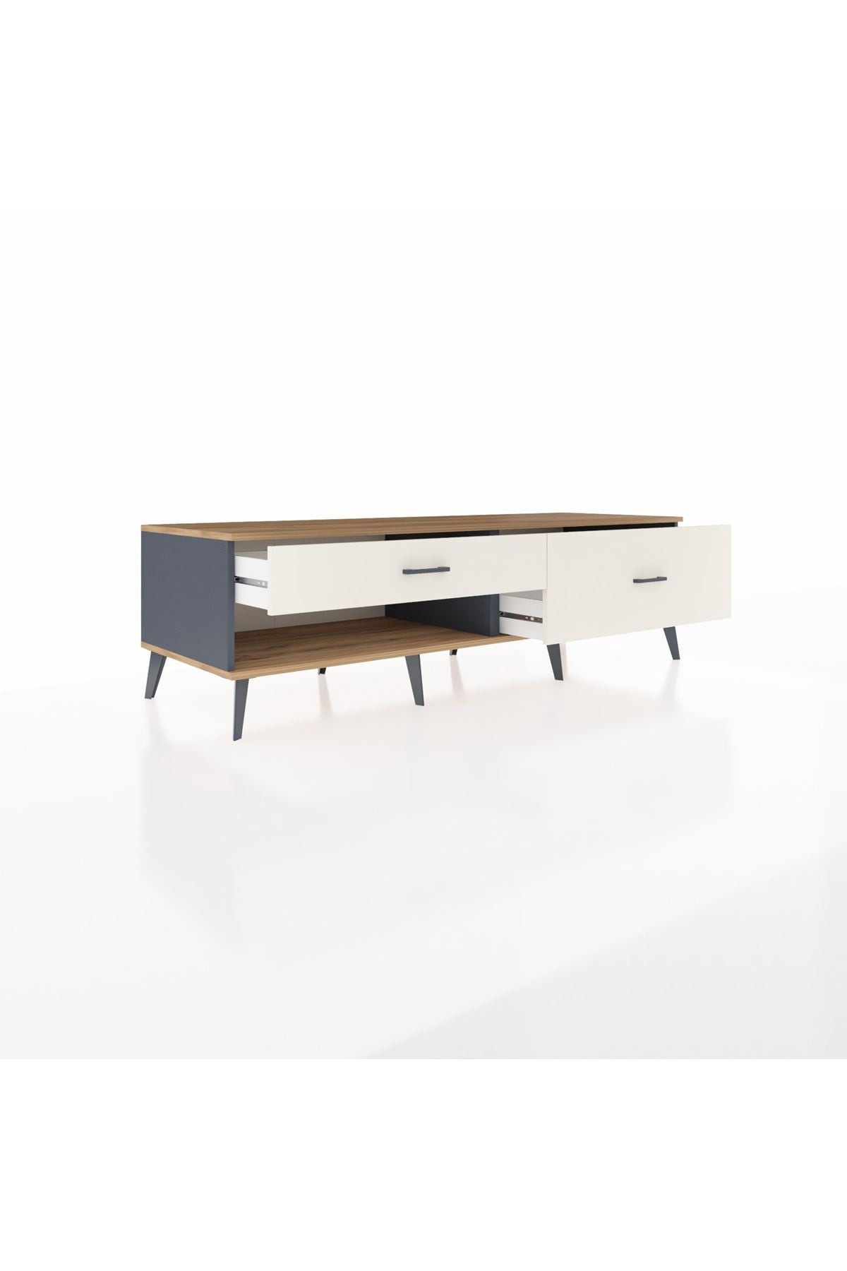 Kronos TV Ünitesi 2 Çekmeceli  176x59x51 Antrasit-Çam/Aytaşı