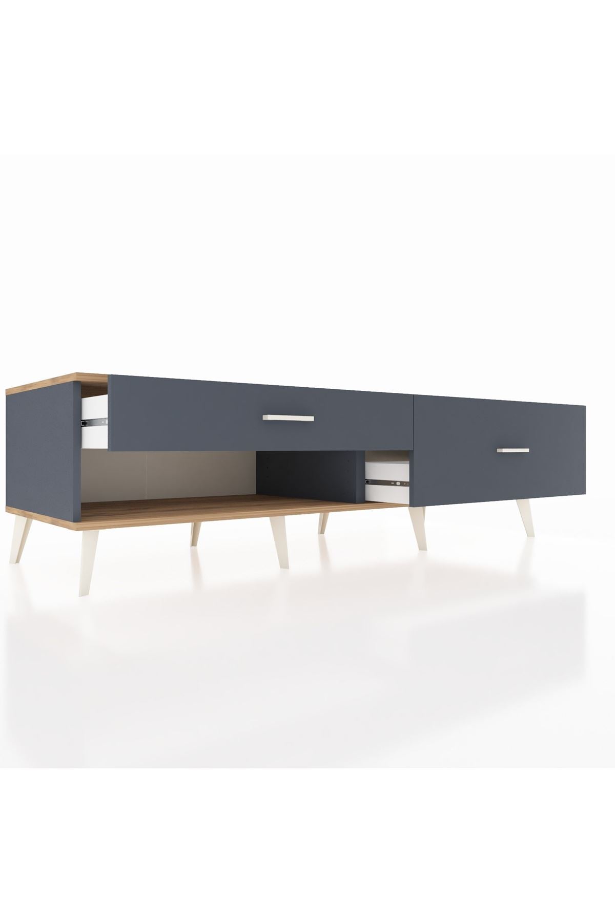 Kronos TV Ünitesi 2 Çekmeceli  176x59x51 Antrasit-Çam/Antrasit